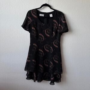 Vintage mini dress black floral